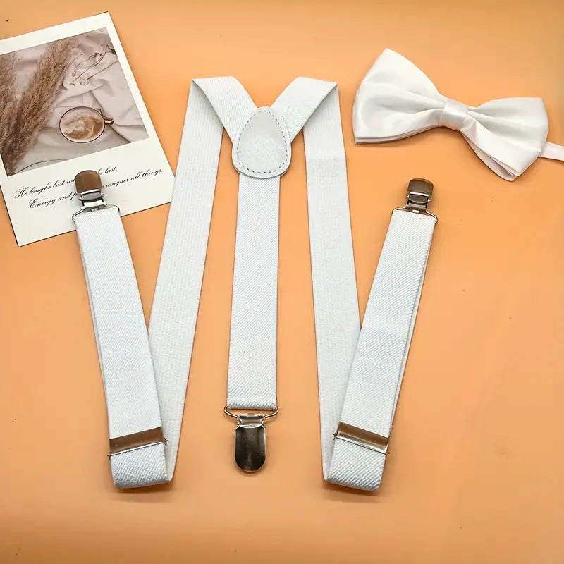 Imported Adjustable Suspender Gallace With Bow Tie For Kids (1yr-10yr Boys & Girls)