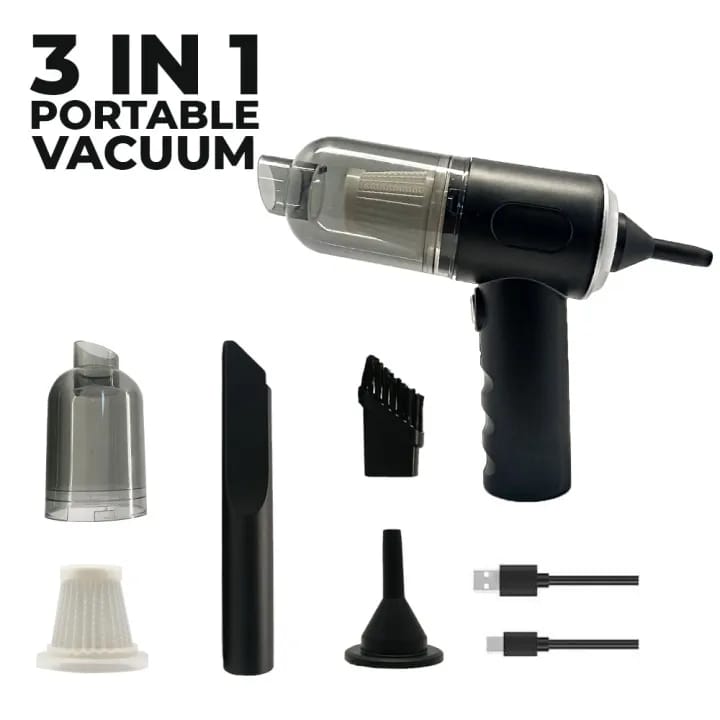 3 In 1 Portable Vacuum Cleaner Duster Blower Air Pump Wireless Hand-held Cleaning For Indoor And Outdoor