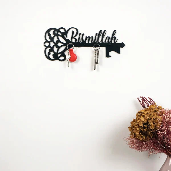 Bismilla Key Holder 8×3 Inch Size Wooden Material