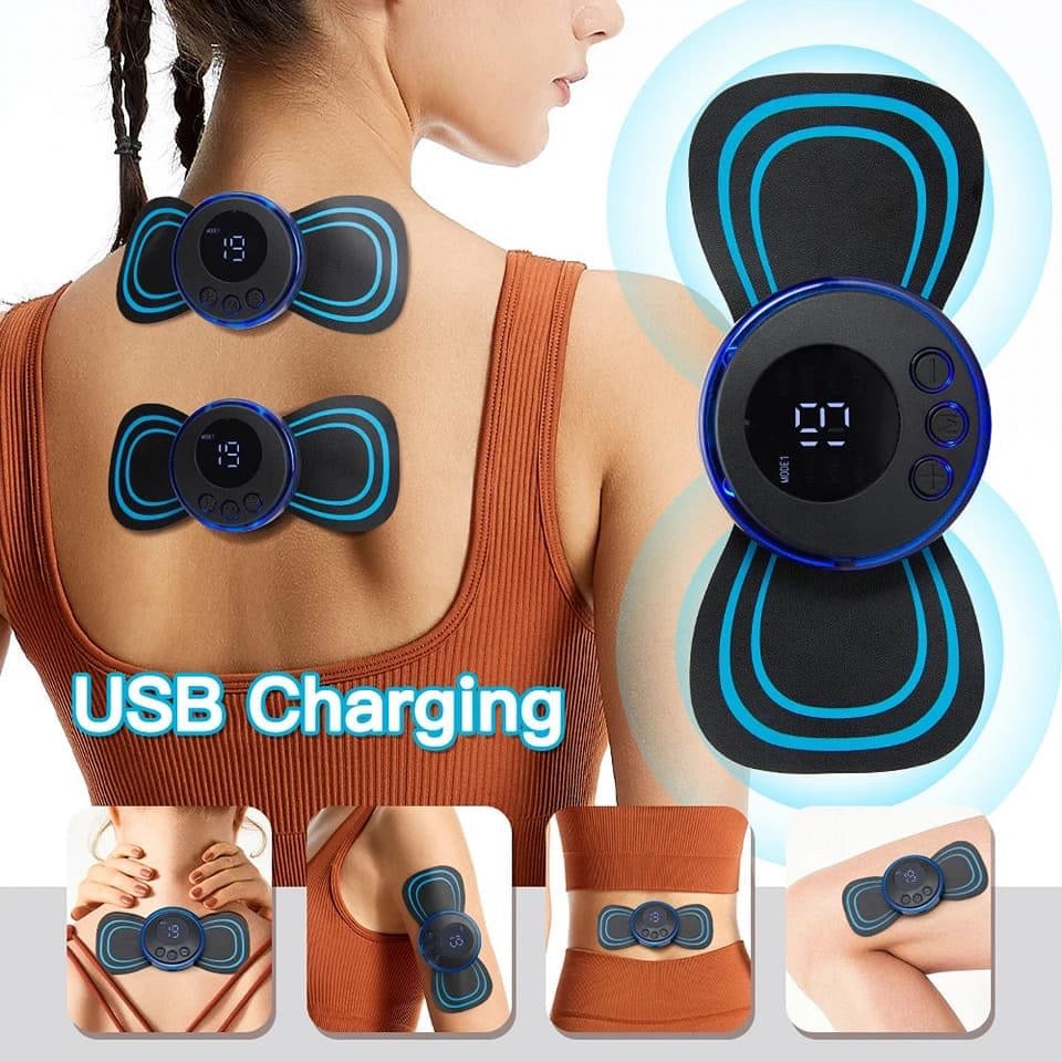 Ems Body Massager Pulse Neck Pain Relief Ems Butterfly Body Massager Men & Women Butterfly Massager