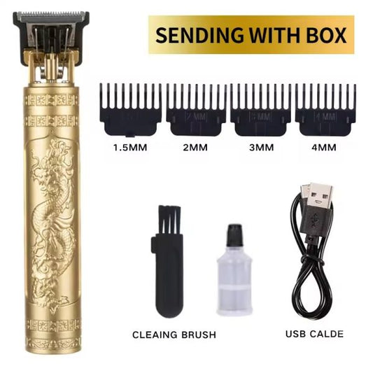 Vintage T9 Hair Trimmer Cordless Professional Hair Clippers Electric Trimmers For Men Metal Head Plastic Body