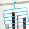 Pack Of 2- Organizer Home Clothes Rack Multifunctional Bedroom Space Saver Trousers Pants Hanger Wardrobe Pants Hanging Non Slip 5 Layers Scarf Holder Plastic Storage