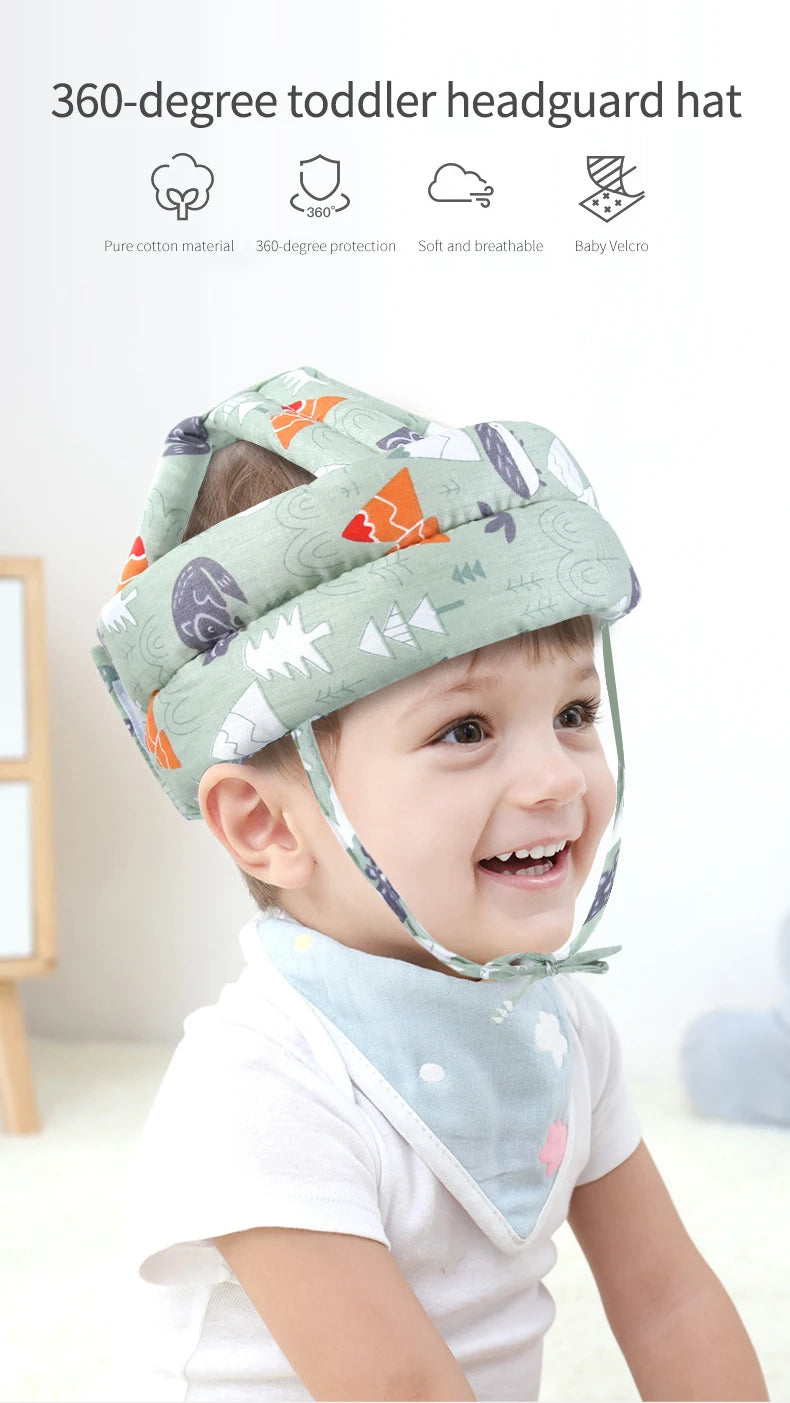 Baby Safety Helmet Head Protection Headgear Toddler Anti-fall Pad Children Learn To Walk Crash Cap Adjustable Protective Soft