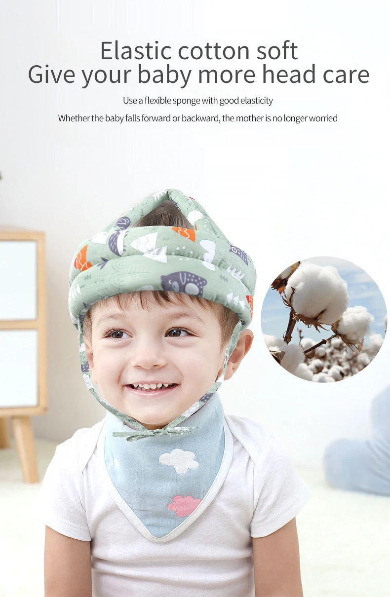 Baby Safety Helmet Head Protection Headgear Toddler Anti-fall Pad Children Learn To Walk Crash Cap Adjustable Protective Soft