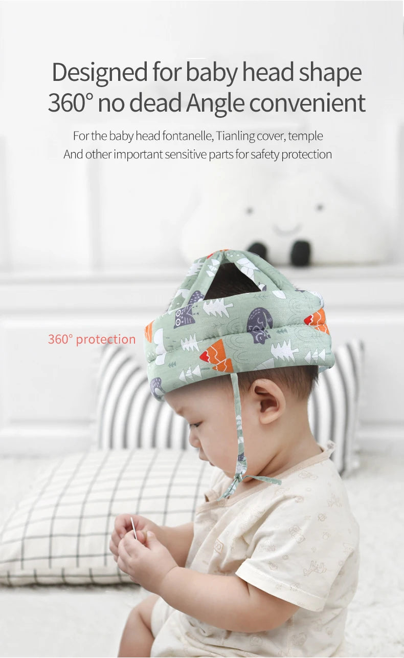 Baby Safety Helmet Head Protection Headgear Toddler Anti-fall Pad Children Learn To Walk Crash Cap Adjustable Protective Soft