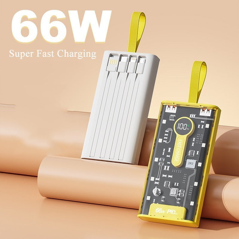 66w Fast Charging 20,000 mAh Power Bank With Cable